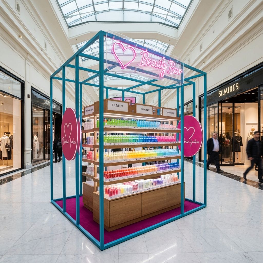 Beauty Bites Quiosque - Formato ilha no corredor do shopping